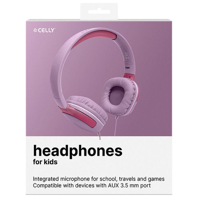 Celly KIDSBEAT2 Cuffie Cablate Rosa per Bambini