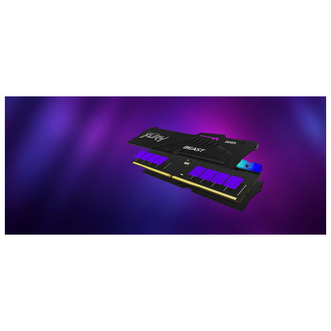 Kingston KF560C30BBEAK2-32 FURY Beast Kit Memoria RAM 32GB 2x16GB DDR5 6000MT-s CL30 288-pin DIMM RGB XMP 3.0 EXPO colore Nero