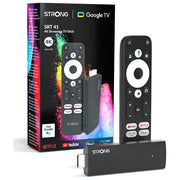 Strong LEAP-NEVE Google TV Dongle 4K UHD Wi-Fi 6 Dual Band Ethernet Dolby Vision Atmos Assistente Google colore Bianco