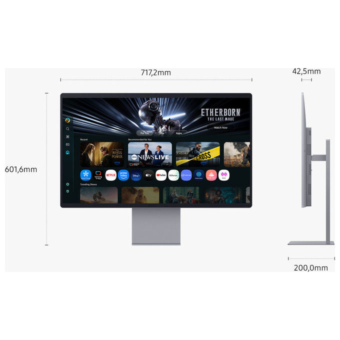 Samsung LS32FM900SUXEN Smart Monitor M9 32'' 4K QD-OLED 165Hz HDR True Black 400 AMD FreeSync Premium Pro colore Argento