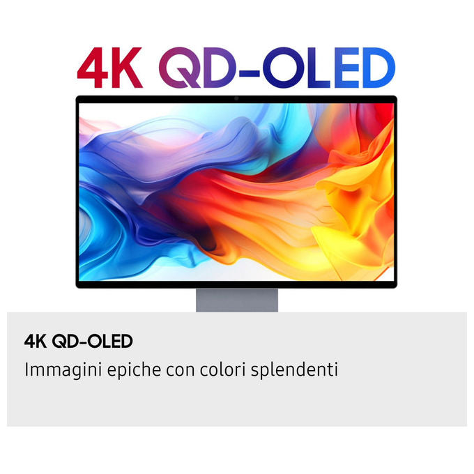Samsung LS32FM900SUXEN Smart Monitor M9 32'' 4K QD-OLED 165Hz HDR True Black 400 AMD FreeSync Premium Pro colore Argento