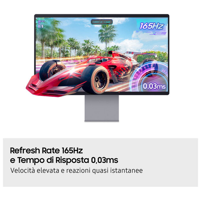 Samsung LS32FM900SUXEN Smart Monitor M9 32'' 4K QD-OLED 165Hz HDR True Black 400 AMD FreeSync Premium Pro colore Argento