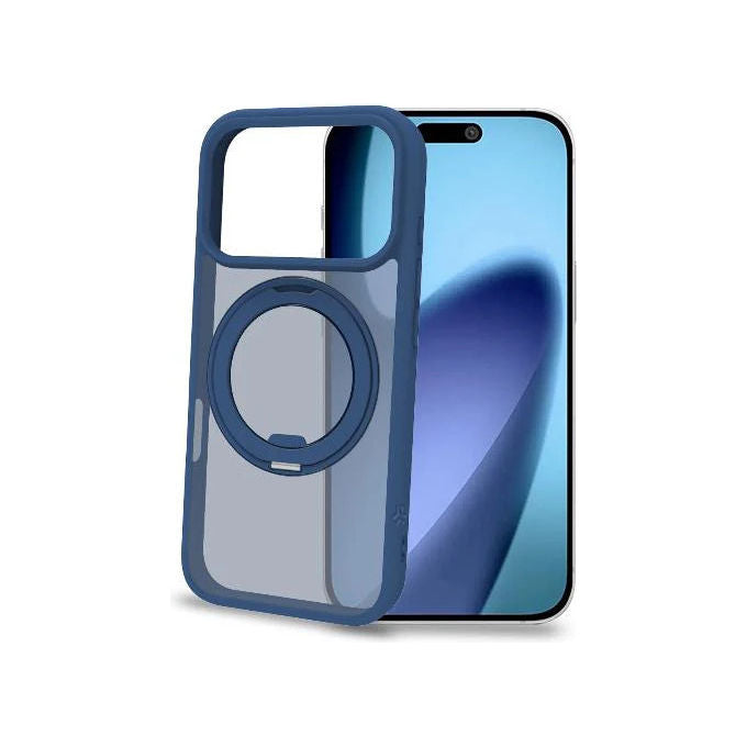 Celly Magstand Cover Magnetica Blu con Supporto per iPhone 17