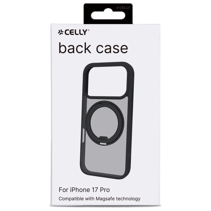 Celly Cover Nera MagSafe con Anello per iPhone 17 Pro