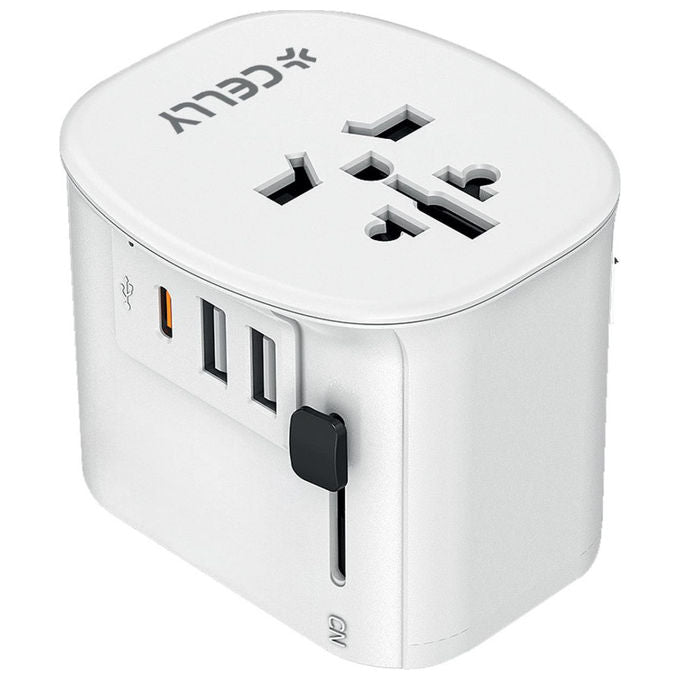 Celly Caricabatterie Multiplo da Viaggio 30W Bianco