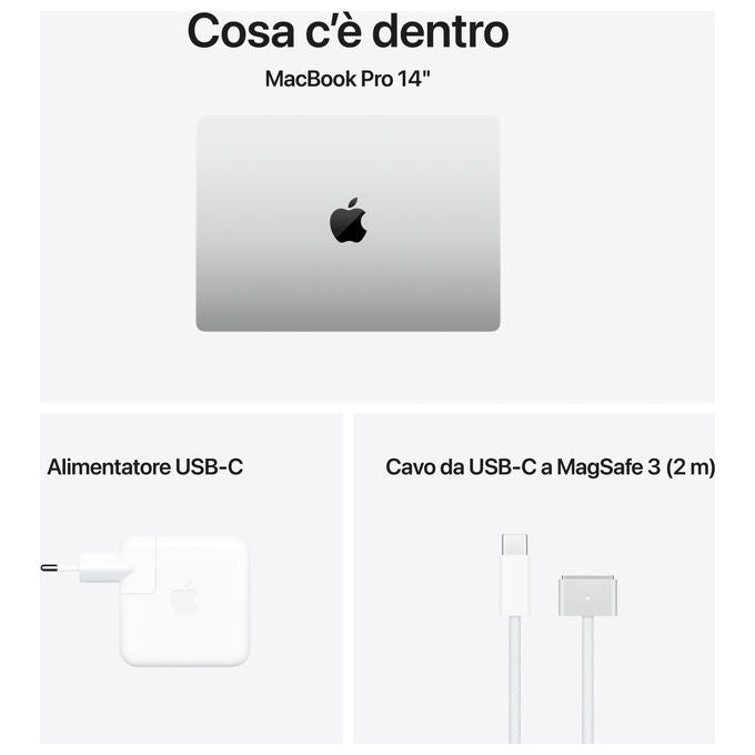 Apple MX2G3T-A MacBook Pro 14 '' M4 Max 14 core cpu 32 core gpu 1TB SSD Argento