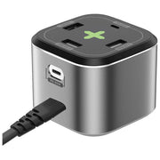Nilox Caricatore USB-C GaN 100W 4 Porte + Cavo Nero