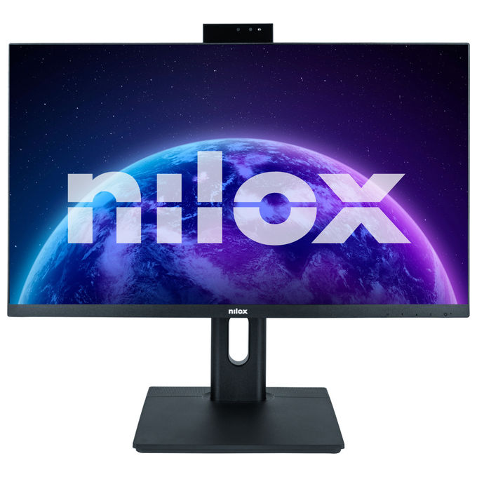 Nilox Monitor 23.8'' Full HD IPS con Webcam e Altoparlanti Neri