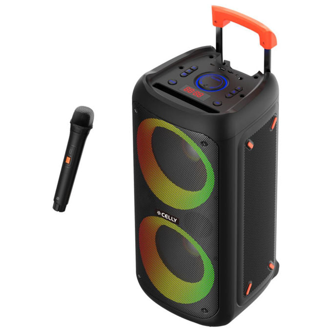 Celly PARTYSPEAKERWLM Altoparlante da Festa Portatile Bluetooth 40 W Wireless con Microfono 2400 mAh colore Nero