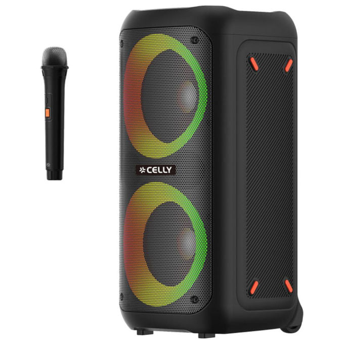 Celly PARTYSPEAKERWLM Altoparlante da Festa Portatile Bluetooth 40 W Wireless con Microfono 2400 mAh colore Nero