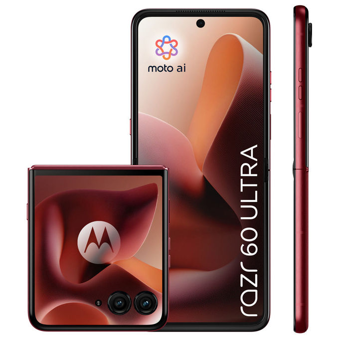 Motorola Razr 60 Ultra smartphone pieghevole dual SIM, bordeaux