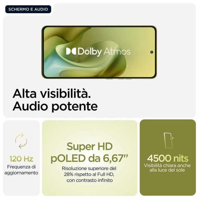 Motorola Moto G86 5G Smartphone Verde, 8GB RAM, 256GB