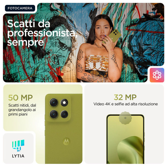 Motorola Moto G86 5G Smartphone Verde, 8GB RAM, 256GB