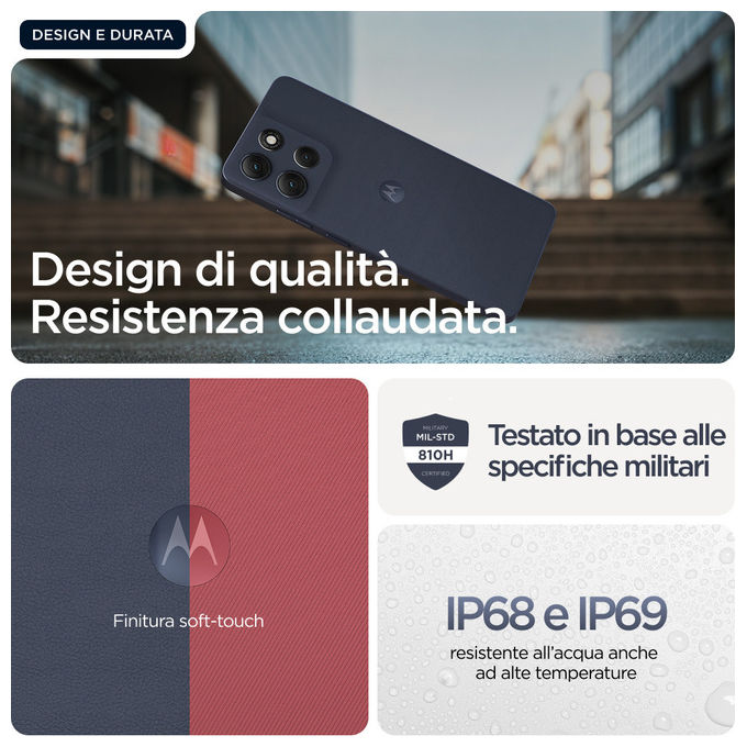 Motorola PB8X0012SE Moto G86 Power Smartphone 5G 6.67'' 8GB 512GB Doppia SIM Android 15 6720 mAh colore Blu