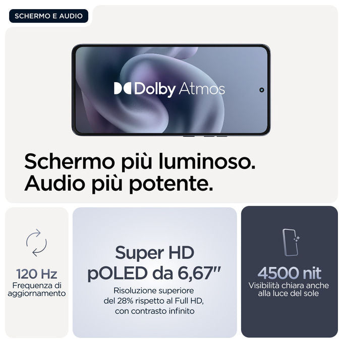 Motorola PB8X0012SE Moto G86 Power Smartphone 5G 6.67'' 8GB 512GB Doppia SIM Android 15 6720 mAh colore Blu