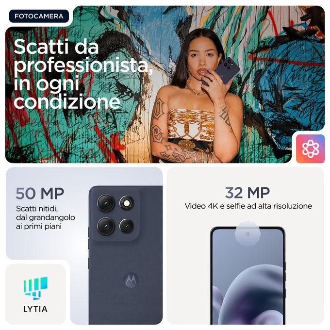 Motorola PB8X0012SE Moto G86 Power Smartphone 5G 6.67'' 8GB 512GB Doppia SIM Android 15 6720 mAh colore Blu