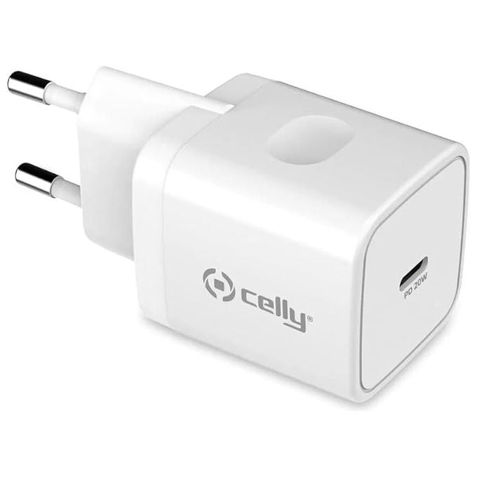 Celly Caricabatterie USB-C 20W Bianco per Smartphone e Tablet