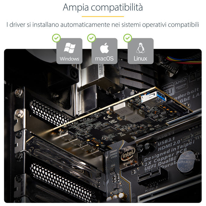 StarTech.com Scheda PCIe USB 3.2 5 porte USB-C e USB-A