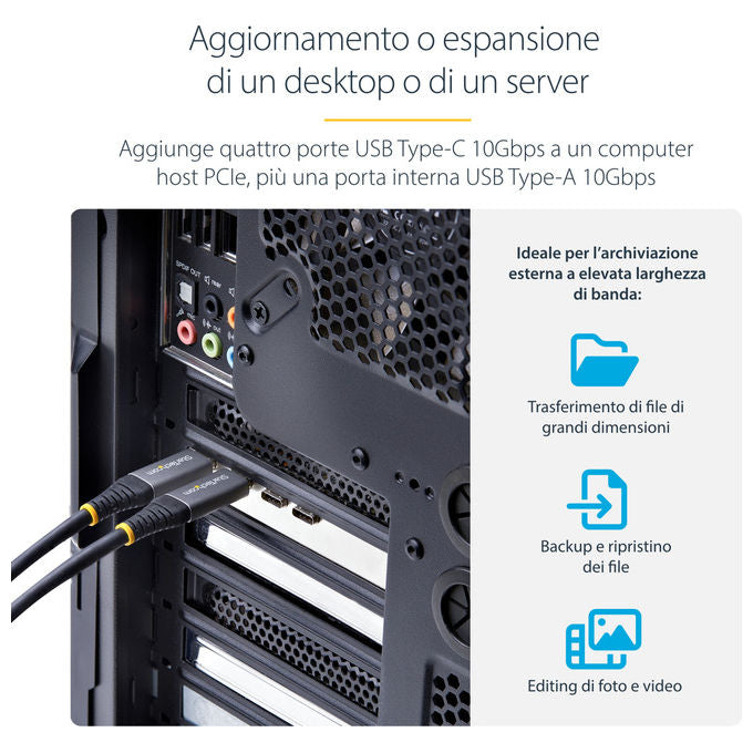 StarTech.com Scheda PCIe USB 3.2 5 porte USB-C e USB-A