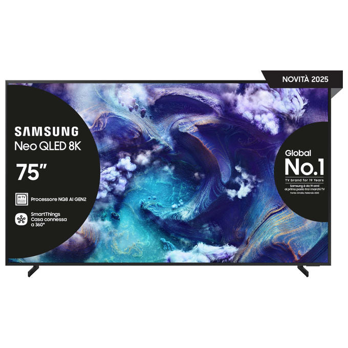 Samsung QE75QN900FTXZT Neo QLED Smart TV 75'' 8K Mini LED Processore NQ8 AI Gen2 Neo Quantum HDR 8K Pro Dolby Atmos colore Nero