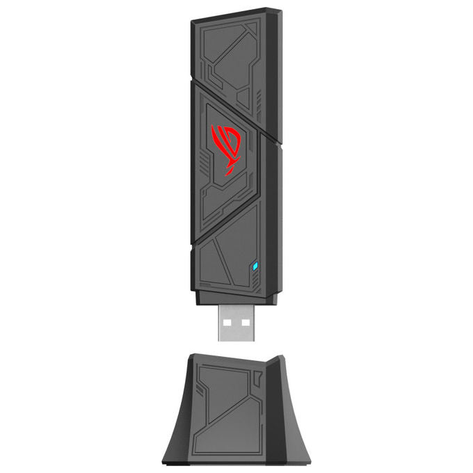 Asus ROG USB-BE92 Adattatore USB WiFi 7 BE6500 Tri-Band 6500 Mbps MLO 4096-QAM USB-A USB-C WPA3 colore Nero
