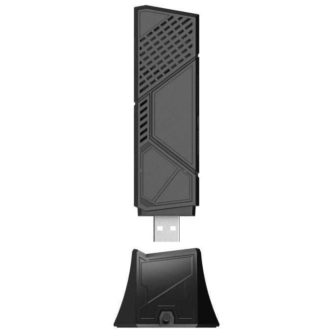 Asus ROG USB-BE92 Adattatore USB WiFi 7 BE6500 Tri-Band 6500 Mbps MLO 4096-QAM USB-A USB-C WPA3 colore Nero