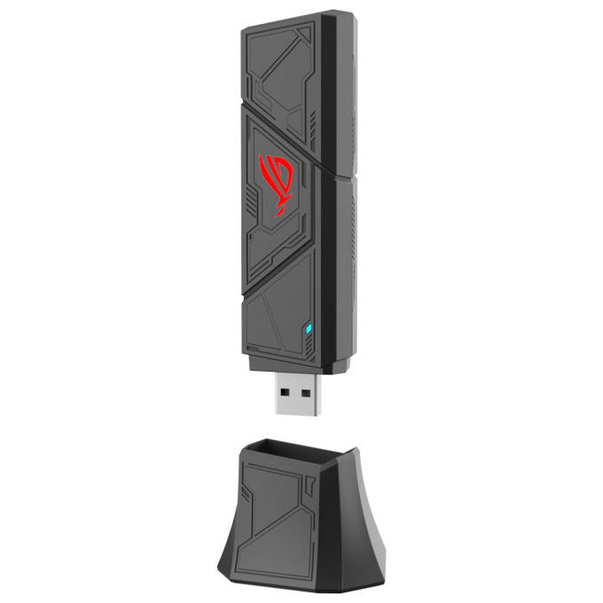 Asus ROG USB-BE92 Adattatore USB WiFi 7 BE6500 Tri-Band 6500 Mbps MLO 4096-QAM USB-A USB-C WPA3 colore Nero