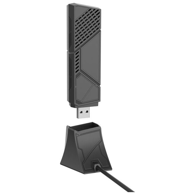 Asus ROG USB-BE92 Adattatore USB WiFi 7 BE6500 Tri-Band 6500 Mbps MLO 4096-QAM USB-A USB-C WPA3 colore Nero