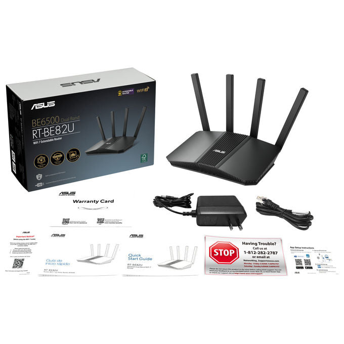 ASUS RT-BE82U BE6500 Router Wireless Dual-Band Nero