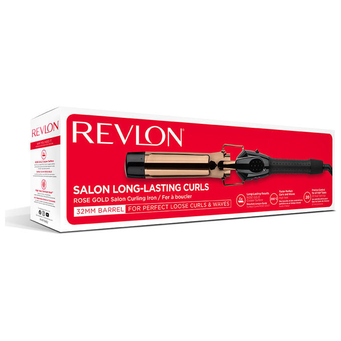 Revlon RVIR1159 Salon Long-Last Arricciacapelli Cono 32 mm 20 Impostazioni Temperatura 200°C colore Nero Oro Rosa