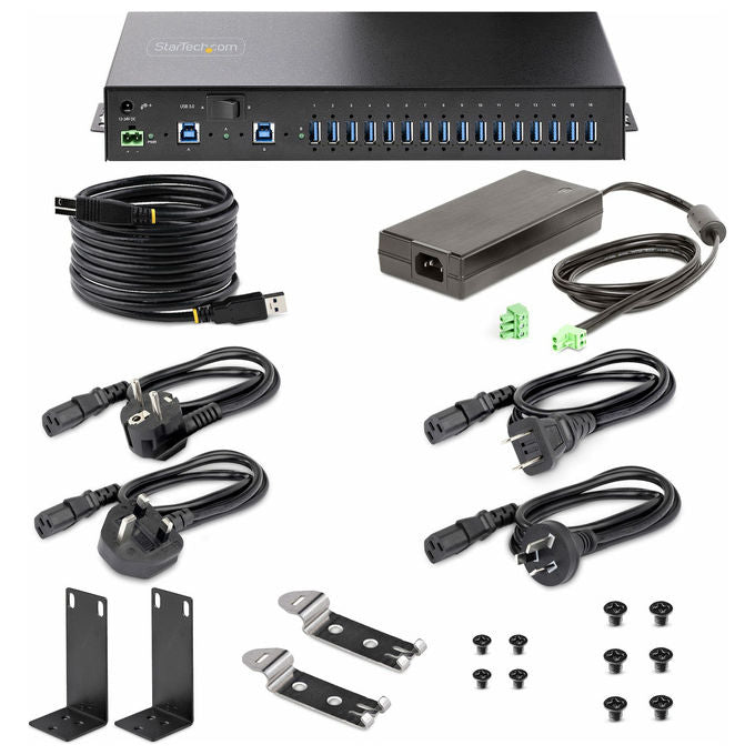 StarTech.com Hub Usb 16 Porte Industriale 5Gbps In Metallo