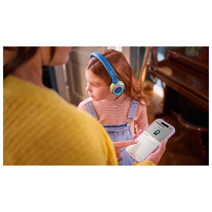 Philips TAK4200CT00 Serie 4000 Cuffie a Padiglione per Bambini Wireless Bluetooth 5.4 45h colore Blu Verde