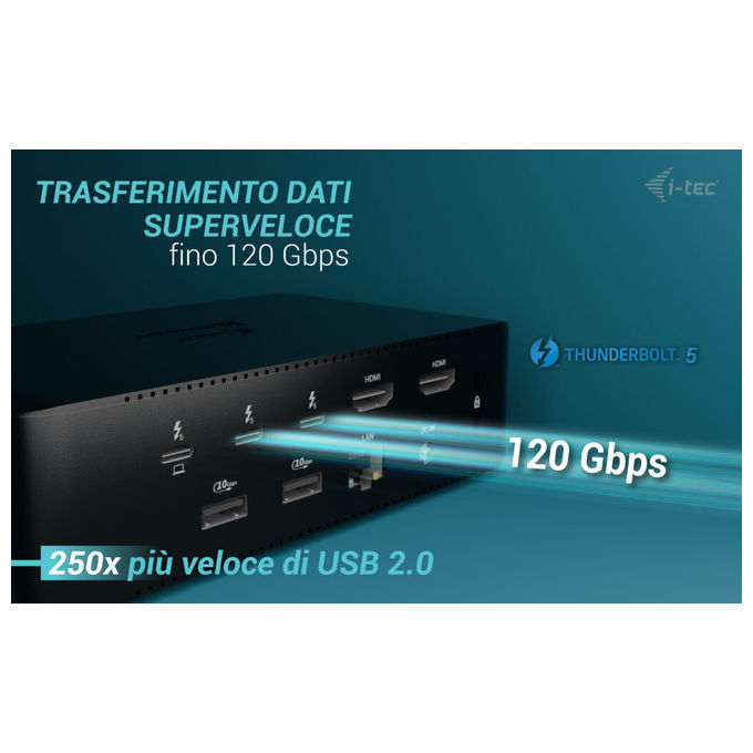 I-tec Docking station Thunderbolt 5, 5xUSB, LAN 2.5G, Power Delivery 140W