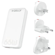 Celly Caricabatterie da Muro Universale TC 65W con USB-C e USB-A Bianco