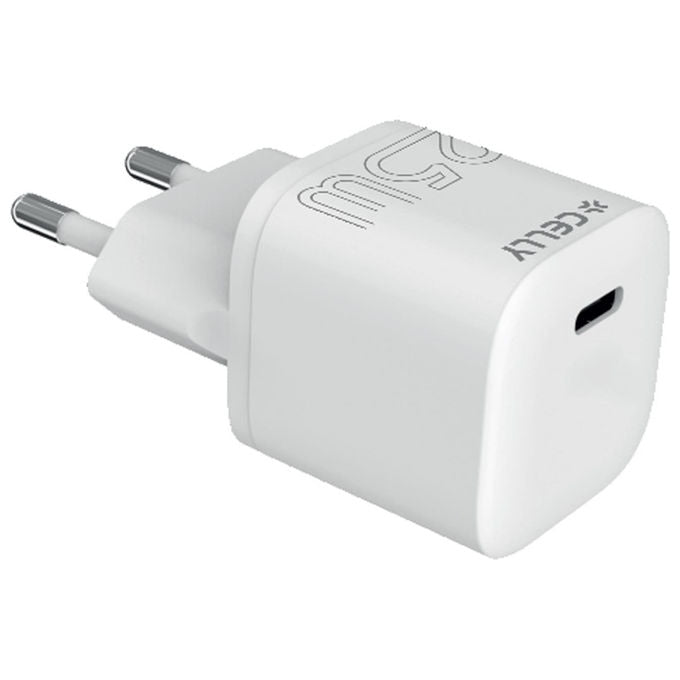 Celly Caricabatterie 25W USB-C da Muro Bianco
