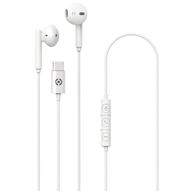 Celly Auricolari Stereo Con Filo USB-C Bianco