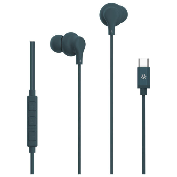 Celly Cuffie In-Ear USB-C Blu con Microfono