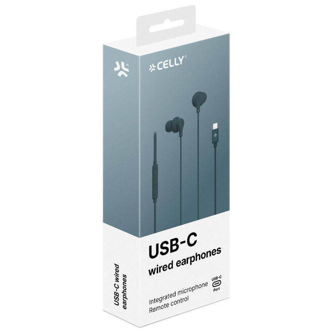 Celly Cuffie In-Ear USB-C Blu con Microfono