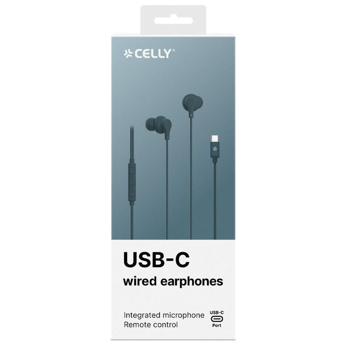 Celly Cuffie In-Ear USB-C Blu con Microfono