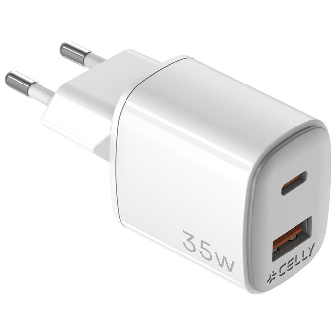 Celly Caricabatterie da Muro 35W USB-C USB-A Bianco