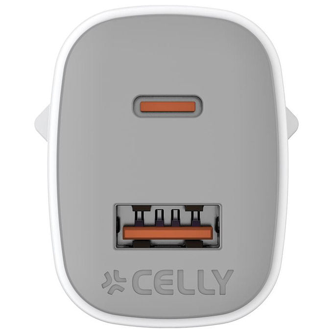 Celly Caricabatterie da Muro 35W USB-C USB-A Bianco