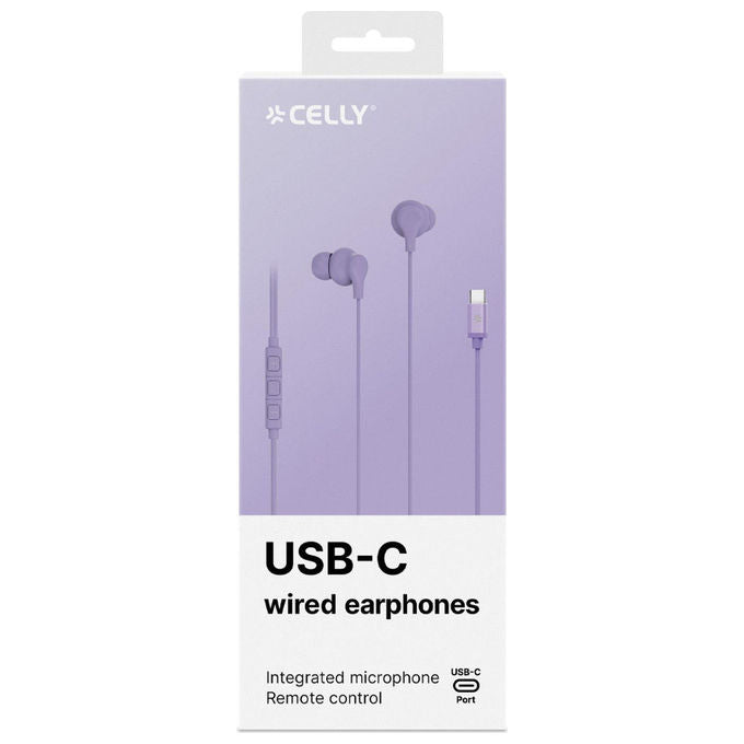 Celly Auricolari In-ear Cablati USB-C Viola
