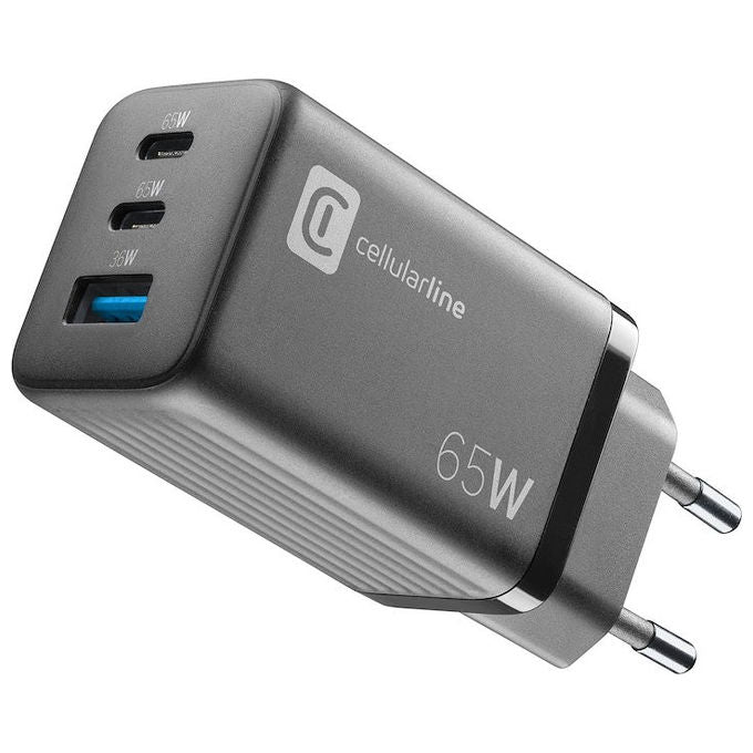 Celly Caricabatterie 45W con 2 porte USB-C GaN Bianco