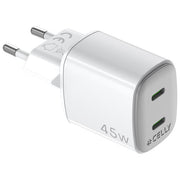 Celly Caricabatterie Universale 45W con 2 porte USB-C Bianco