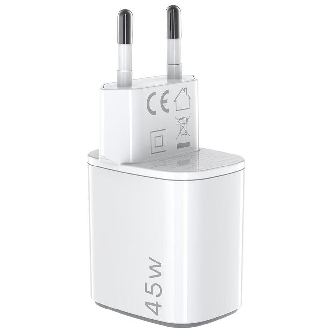 Celly Caricabatterie Universale 45W con 2 porte USB-C Bianco