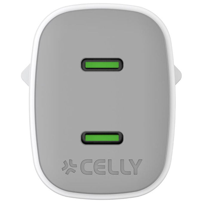 Celly Caricabatterie Universale 45W con 2 porte USB-C Bianco