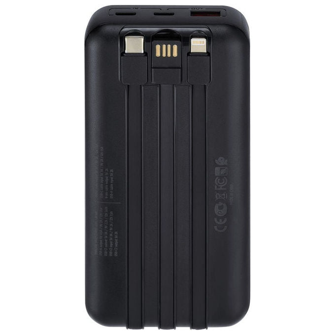 Rivacase VA2221 Powerbank 20000 mAh 22,5 W Power Delivery 3.0 Quick Charge 3.0 3 Porte Display cavi integrati colore Nero