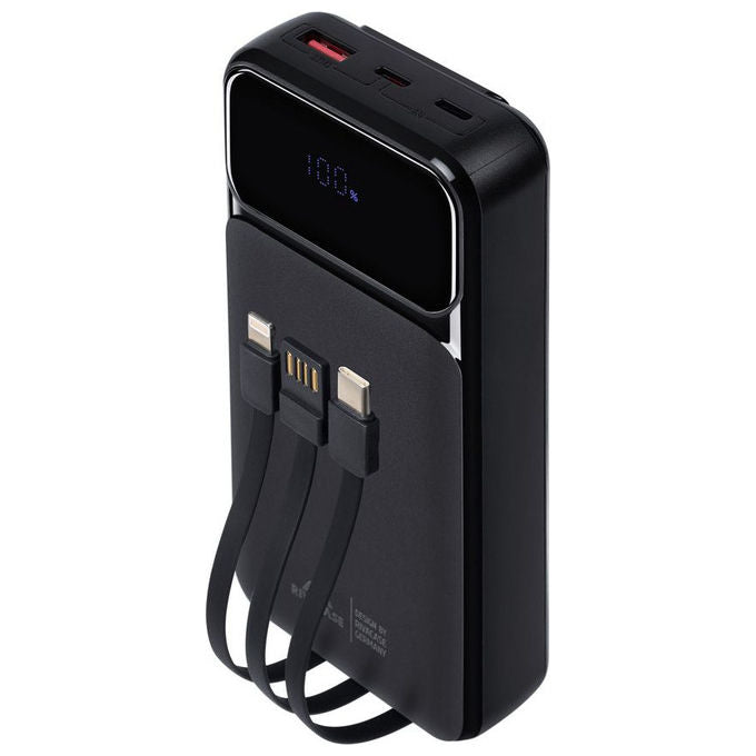 Rivacase VA2221 Powerbank 20000 mAh 22,5 W Power Delivery 3.0 Quick Charge 3.0 3 Porte Display cavi integrati colore Nero