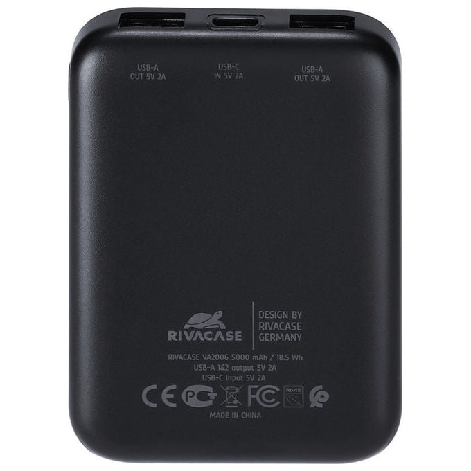 Rivacase Power Bank 5000mAh Nero