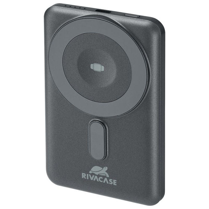 Rivacase VA2607 Power Bank 5000 mAh Wireless Qi MagSafe, Nero-Grigio